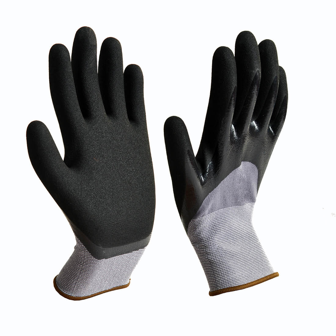 Double-dipped nitrilelatex palm coated, sandy finishe ( (3)